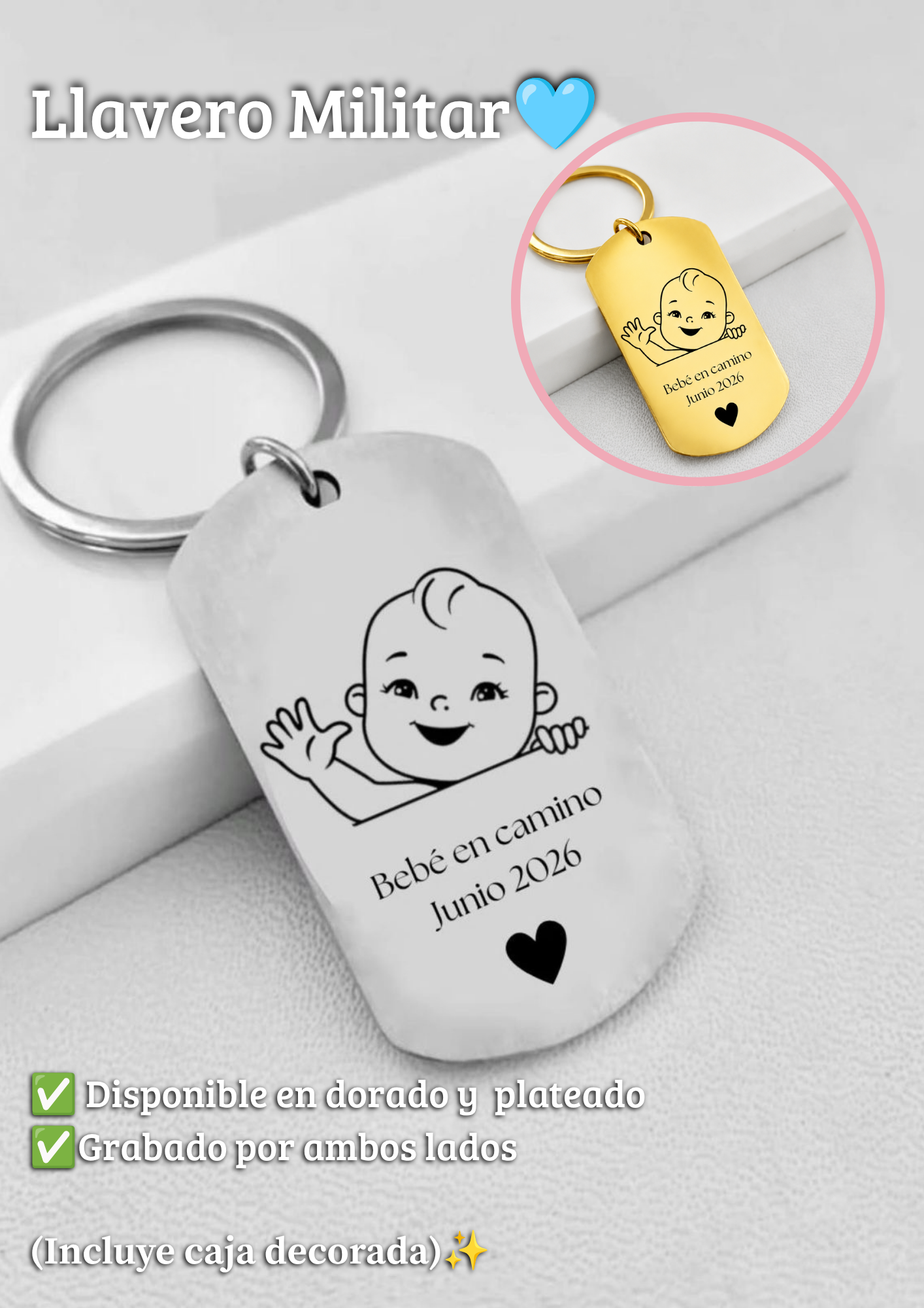 Llavero estilo militar personalizado