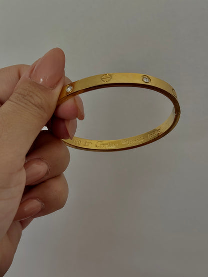 Pulsera Dorada Cartier Love circonios ✨