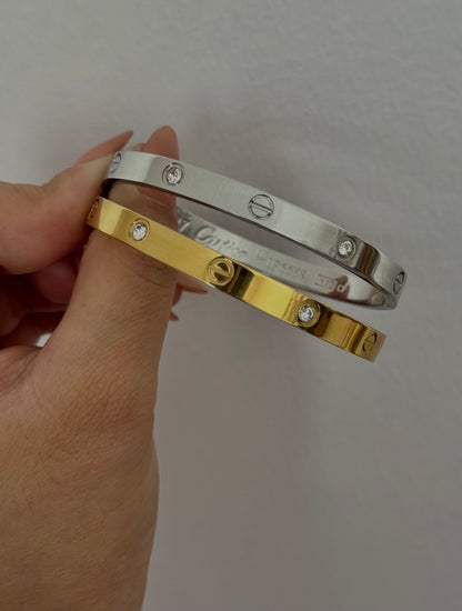 Pulsera Plateada Cartier Love Circonios✨